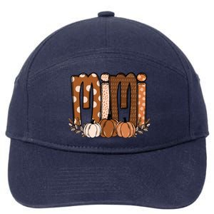 Mimi Pumpkin Halloween Thanksgiving Grandma Fall Leaves 7-Panel Snapback Hat