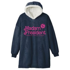 Madam President Harris Walz 2024 And Tim Walz Hooded Wearable Blanket