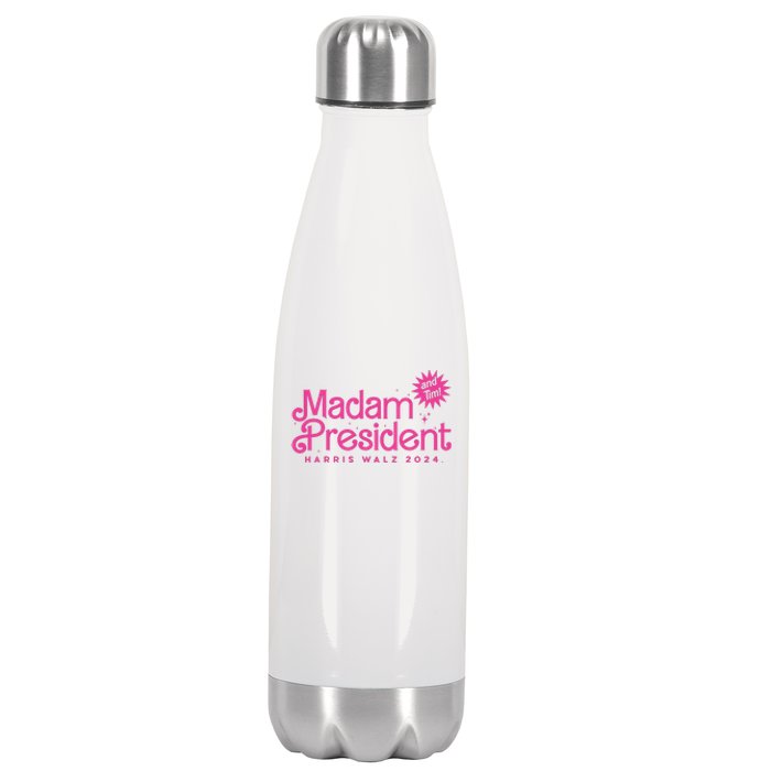 Madam President Harris Walz 2024 And Tim Walz Stainless Steel Insulated Water Bottle