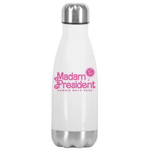 Madam President Harris Walz 2024 And Tim Walz Stainless Steel Insulated Water Bottle