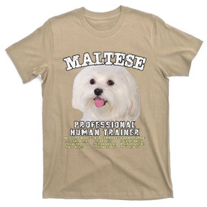 Maltese Professional Human Trainer Cute Dog T-Shirt