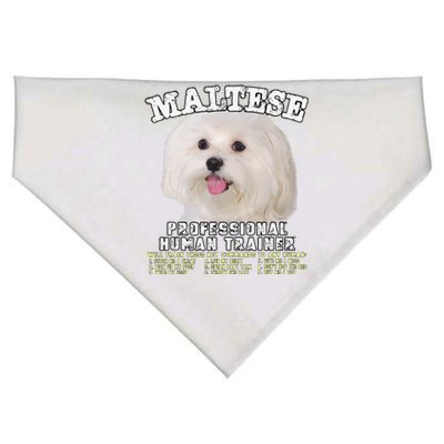 Maltese Professional Human Trainer Cute Dog USA-Made Doggie Bandana