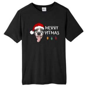 Merry Pitmas Happy Pitbull Santa Pitbull Christmas Cool Gift Tall Fusion ChromaSoft Performance T-Shirt