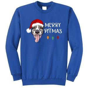 Merry Pitmas Happy Pitbull Santa Pitbull Christmas Cool Gift Sweatshirt