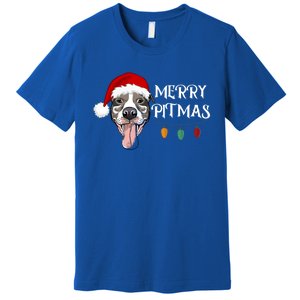 Merry Pitmas Happy Pitbull Santa Pitbull Christmas Cool Gift Premium T-Shirt