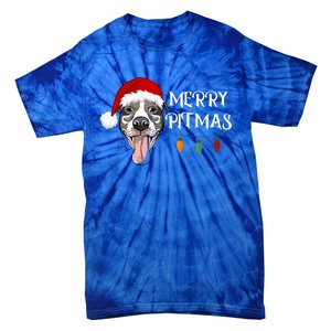 Merry Pitmas Happy Pitbull Santa Pitbull Christmas Cool Gift Tie-Dye T-Shirt