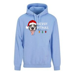 Merry Pitmas Happy Pitbull Santa Pitbull Christmas Cool Gift Unisex Surf Hoodie