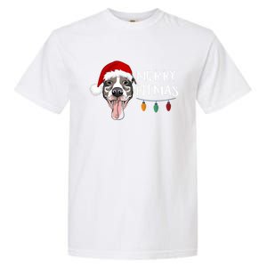 Merry Pitmas Happy Pitbull Santa Pitbull Christmas Cool Gift Garment-Dyed Heavyweight T-Shirt