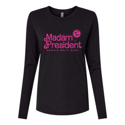 Madam President Harris Walz 2024 Womens Cotton Relaxed Long Sleeve T-Shirt