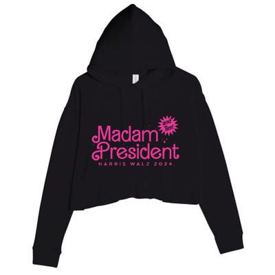 Madam President Harris Walz 2024 Crop Fleece Hoodie