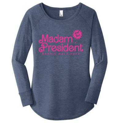 Madam President Harris Walz 2024 Women's Perfect Tri Tunic Long Sleeve Shirt