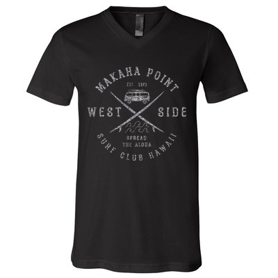 Makaha Point Hawaii Surf Club V-Neck T-Shirt