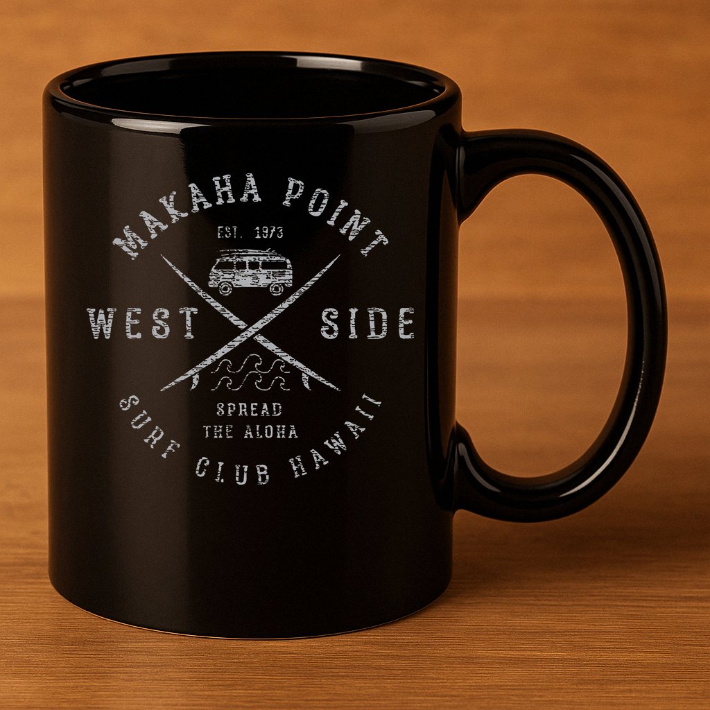 Makaha Point Hawaii Surf Club 11oz C Handle Ceramic Mug
