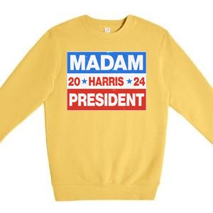 Madam President Harris Vote Kamala Harris 2024 Election Premium Crewneck Sweatshirt