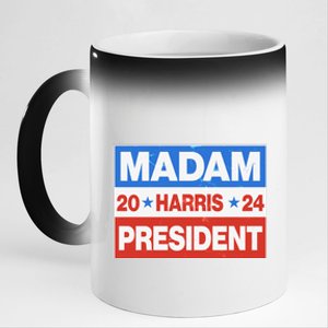 Madam President Harris Vote Kamala Harris 2024 Election 11oz Black Color Changing Mug