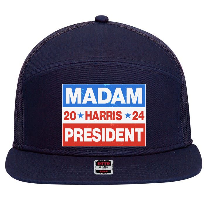 Madam President Harris Vote Kamala Harris 2024 Election 7 Panel Mesh Trucker Snapback Hat