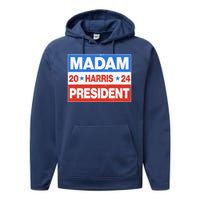 Madam President Harris Vote Kamala Harris 2024 Election Performance Fleece Hoodie