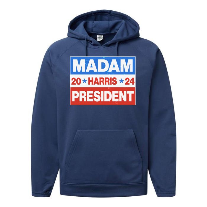 Madam President Harris Vote Kamala Harris 2024 Election Performance Fleece Hoodie