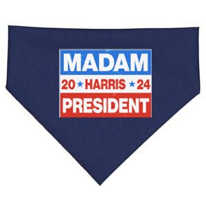 Madam President Harris Vote Kamala Harris 2024 Election USA-Made Doggie Bandana