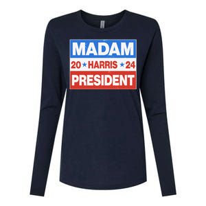 Madam President Harris Vote Kamala Harris 2024 Election Womens Cotton Relaxed Long Sleeve T-Shirt