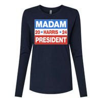 Madam President Harris Vote Kamala Harris 2024 Election Womens Cotton Relaxed Long Sleeve T-Shirt