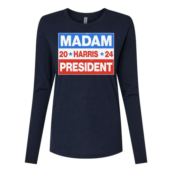 Madam President Harris Vote Kamala Harris 2024 Election Womens Cotton Relaxed Long Sleeve T-Shirt