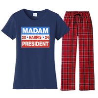 Madam President Harris Vote Kamala Harris 2024 Election Women's Flannel Pajama Set