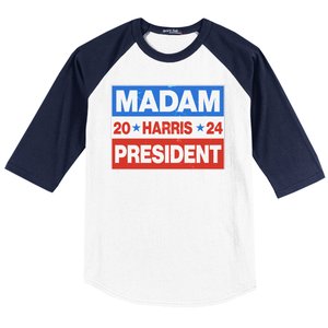 Madam President Harris Vote Kamala Harris 2024 Election Baseball Sleeve Shirt