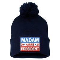 Madam President Harris Vote Kamala Harris 2024 Election Pom Pom 12in Knit Beanie