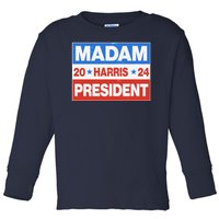 Madam President Harris Vote Kamala Harris 2024 Election Toddler Long Sleeve Shirt