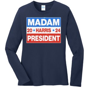 Madam President Harris Vote Kamala Harris 2024 Election Ladies Long Sleeve Shirt