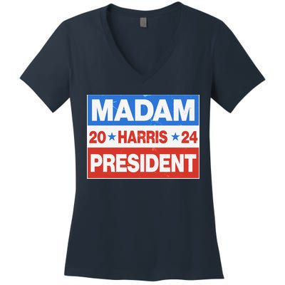 Madam President Harris Vote Kamala Harris 2024 Election Women's V-Neck T-Shirt