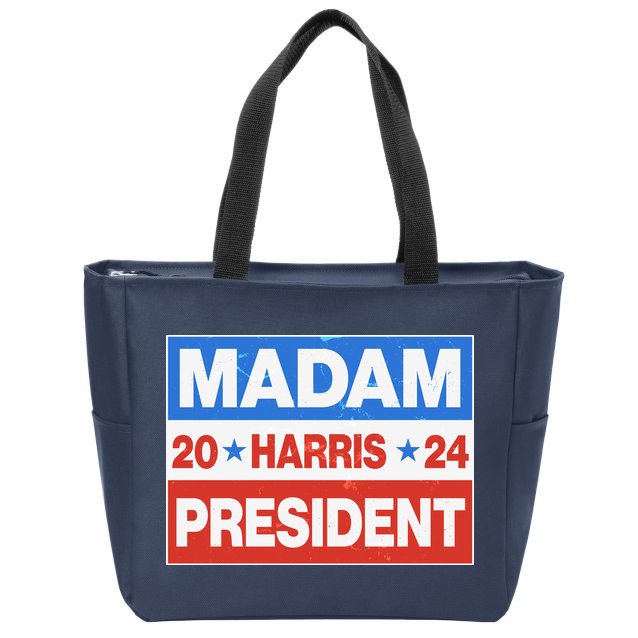 Madam President Harris Vote Kamala Harris 2024 Election Zip Tote Bag
