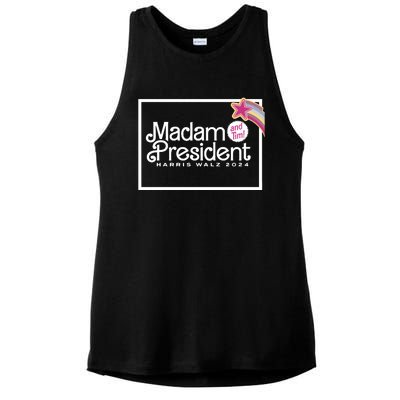 Madam President Harris Walz 2024 And Tim Ladies PosiCharge Tri-Blend Wicking Tank