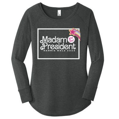 Madam President Harris Walz 2024 And Tim Women's Perfect Tri Tunic Long Sleeve Shirt