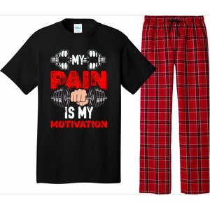 My Pain Is My Motivation Graphic Pajama Set