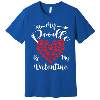 My Poodle Is My Valentine Poodle Owner Gift Premium T-Shirt