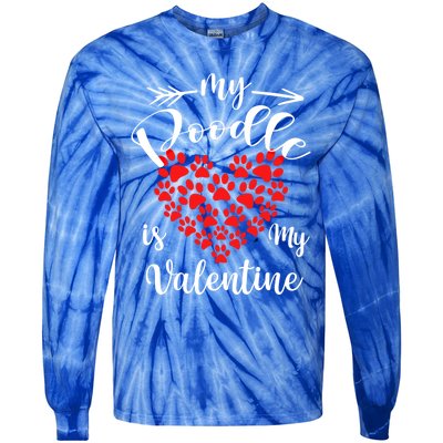 My Poodle Is My Valentine Poodle Owner Gift Tie-Dye Long Sleeve Shirt