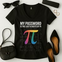 My Password Is The Last 8 Digits Of Pi Women's V-Neck T-Shirt