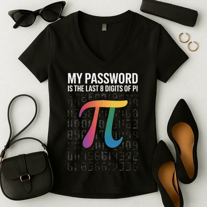 My Password Is The Last 8 Digits Of Pi Women's V-Neck T-Shirt