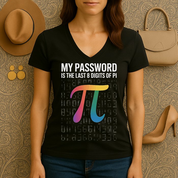 My Password Is The Last 8 Digits Of Pi Women's V-Neck T-Shirt