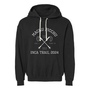 Machu Picchu Inca Trail Summit 2024 Hike Cusco Peru Garment-Dyed Fleece Hoodie