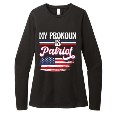 My Pronoun Is Patriot American Flag Patriotic Republican Meaningful Gift Womens CVC Long Sleeve Shirt