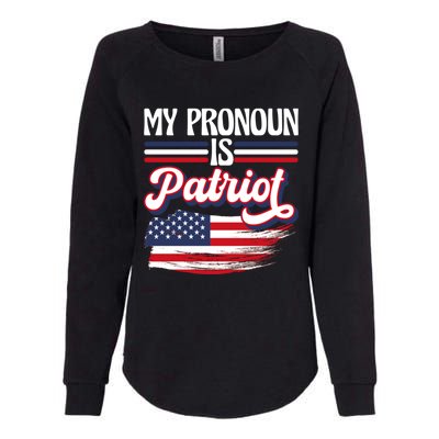 My Pronoun Is Patriot American Flag Patriotic Republican Meaningful Gift Womens California Wash Sweatshirt