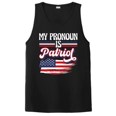 My Pronoun Is Patriot American Flag Patriotic Republican Meaningful Gift PosiCharge Competitor Tank