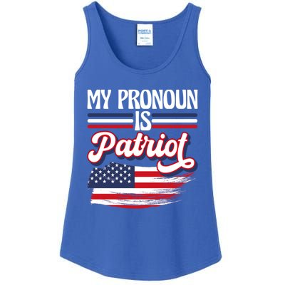 My Pronoun Is Patriot American Flag Patriotic Republican Meaningful Gift Ladies Essential Tank