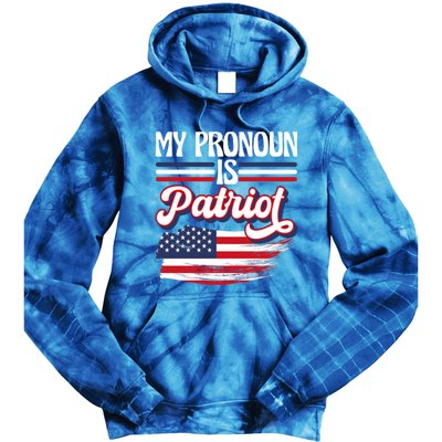 My Pronoun Is Patriot American Flag Patriotic Republican Meaningful Gift Tie Dye Hoodie