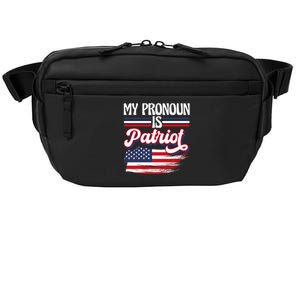 My Pronoun Is Patriot American Flag Patriotic Republican Meaningful Gift Crossbody Pack