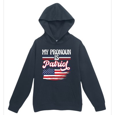 My Pronoun Is Patriot American Flag Patriotic Republican Meaningful Gift Urban Pullover Hoodie