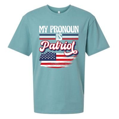 My Pronoun Is Patriot American Flag Patriotic Republican Meaningful Gift Sueded Cloud Jersey T-Shirt